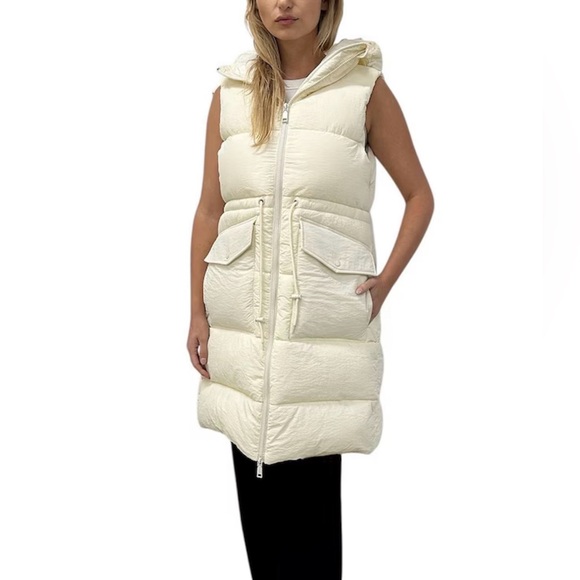 NWT REBECCA MINKOFF Cream Sleeveless Puffer Vest - Picture 3 of 8